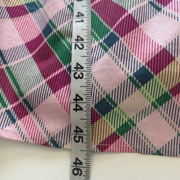 Torrid Mini Poplin Tiered Ruffle Strap Dress Plaid Pink Green NWT Plus 1X 14-16 - Picture 7 of 11